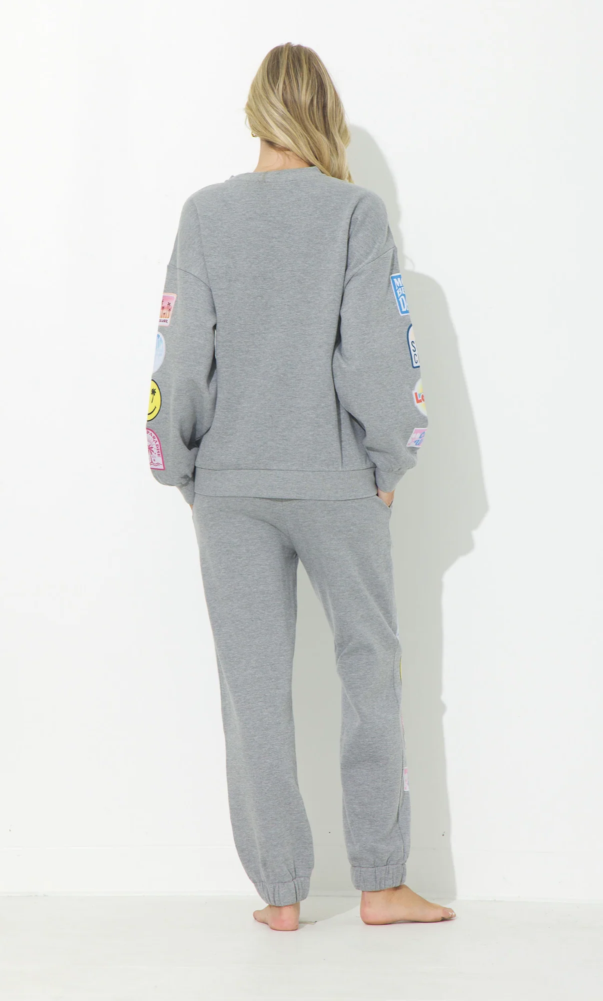 Athletic Grey Surf Wash Jogger with Patches - Image 3