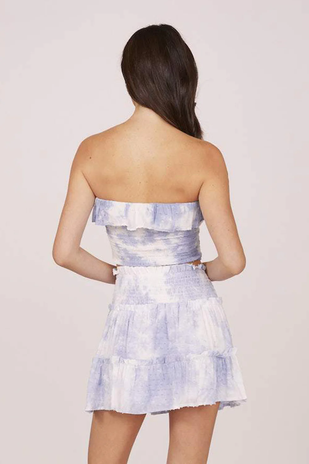 Blue Swiss Dot Smocked Tube Top - Image 3