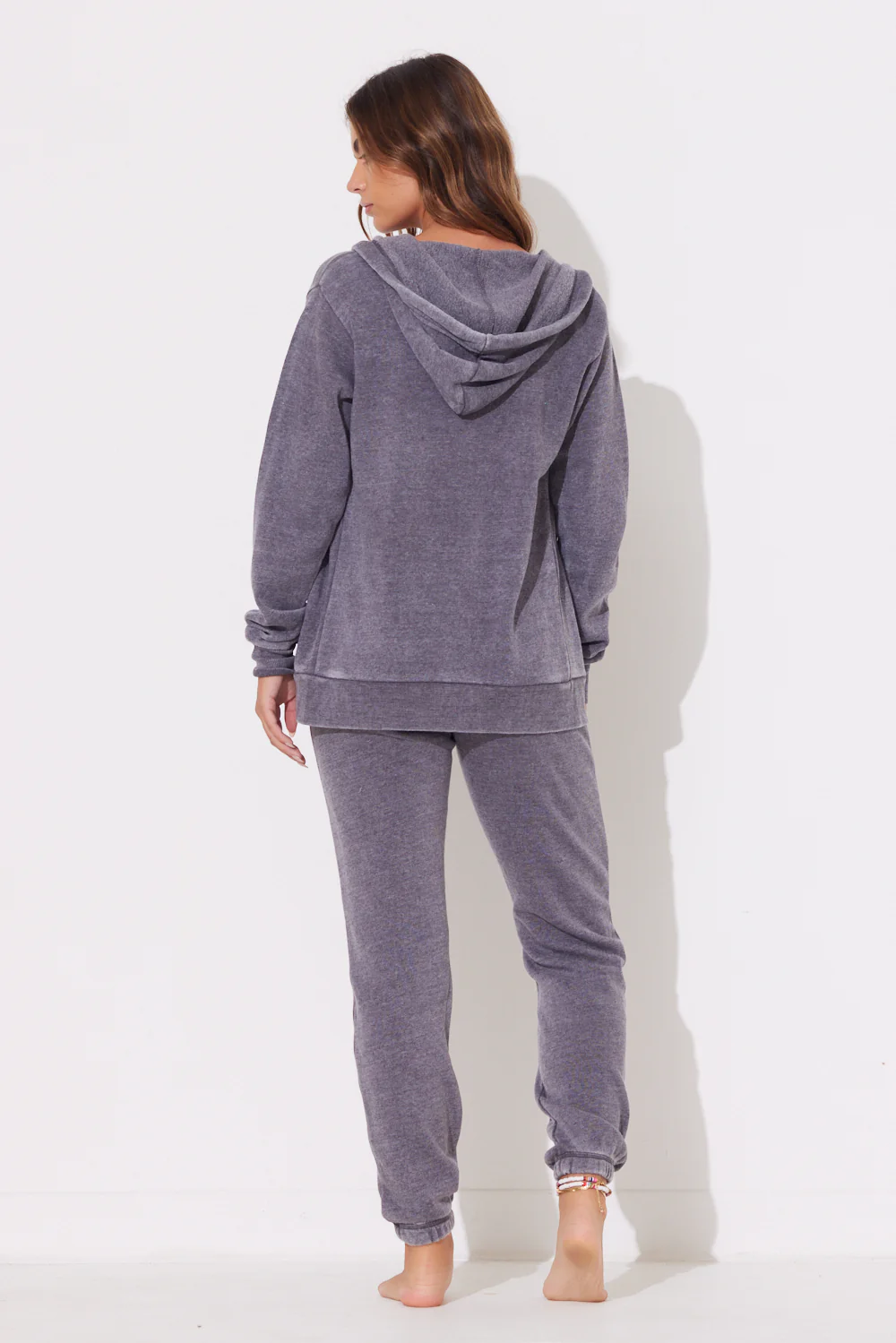 Steel Grey Burnout Zip Hoodie w/ Wrap Cords - Image 4