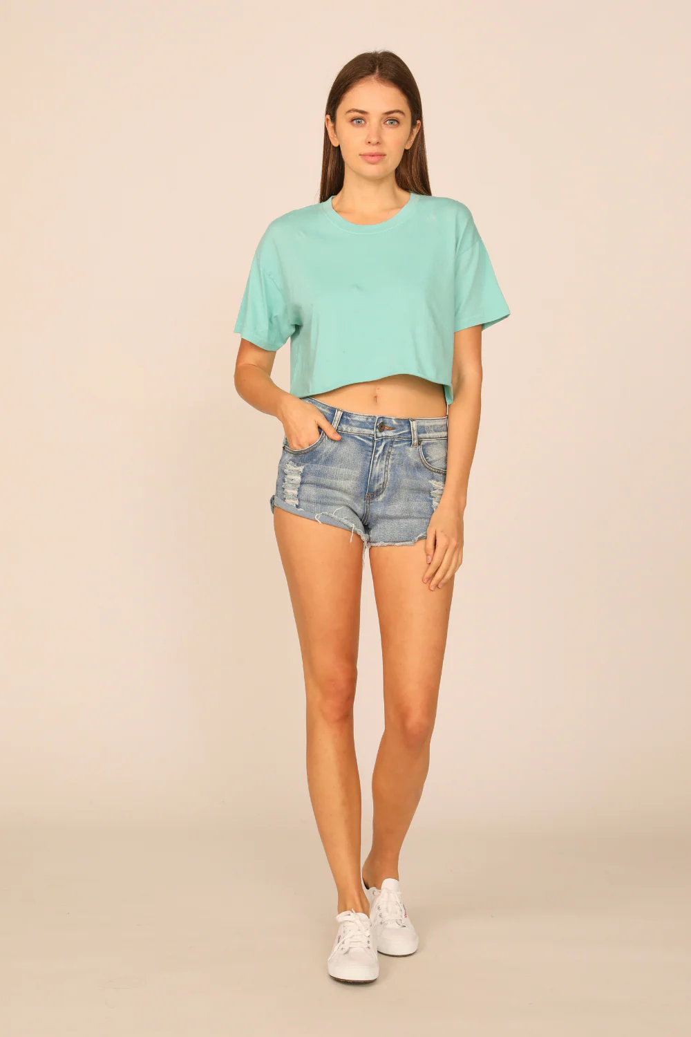 Waterfall Garment Dye Boxy Crop Tee - Image 3