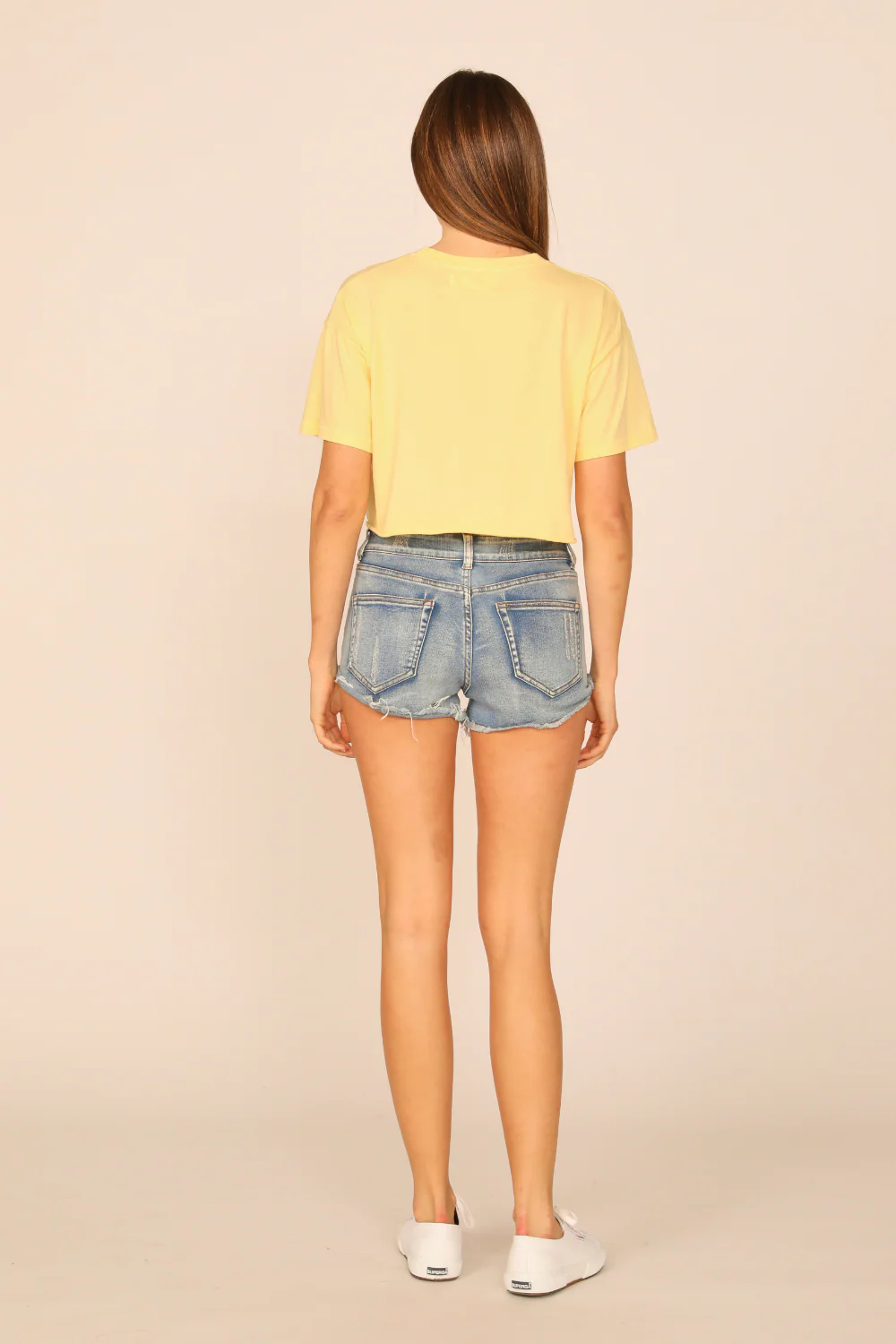 Yellow Haze Garment Dye Boxy Crop Tee - Image 4